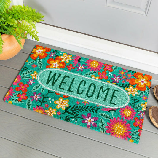 Floral Patterned Bunny Florals Coir Mat