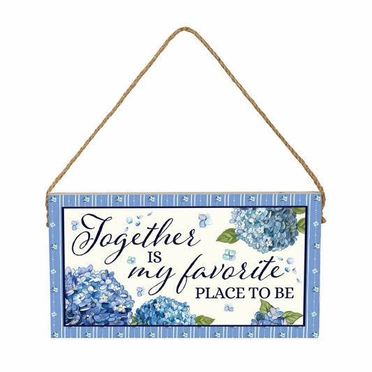 VivaStyle Garden Decor, Hanging Sign, Hydrangea Haven, 11" L x 6" H