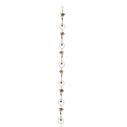 Palm Beach Rain Chain, Metal, Palm Tree and Bell, 72"