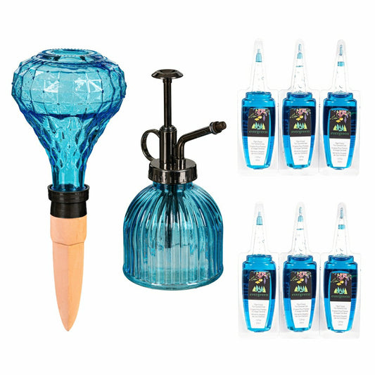 Glass Watering Set, including One Mister, One Watering Globe and 6 Pla