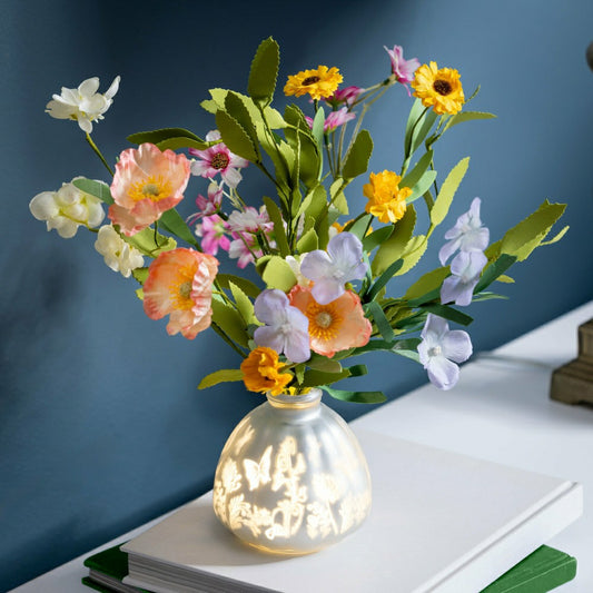 Heart of the Home Faux Floral Table Décor, Peony Blooms Artificial wit