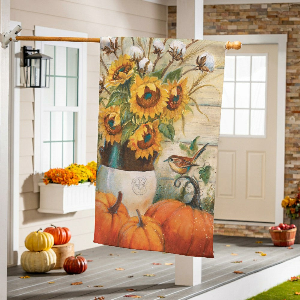 Cotton & Sunflowers Suede House Flag