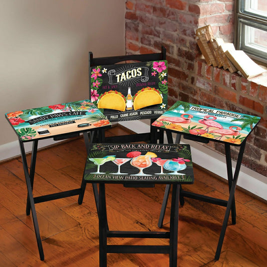 Beach Vacation TV Tray Set of 4