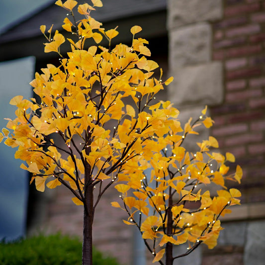 4'H Indoor/Outdoor Electric Lighted Yellow Gingko Tree