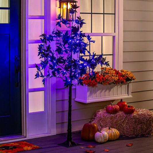 Halloween Maple Indoor/Outdoor LED Color Changing Tree, 65"H