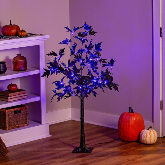 Halloween Maple Indoor/Outdoor LED Color Changing Tree, 43"H