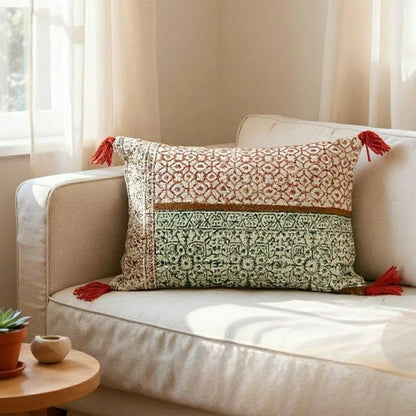 Hand Block Print Rectangular Throw Pillow