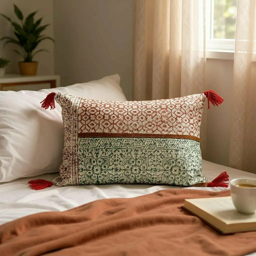 Hand Block Print Rectangular Throw Pillow