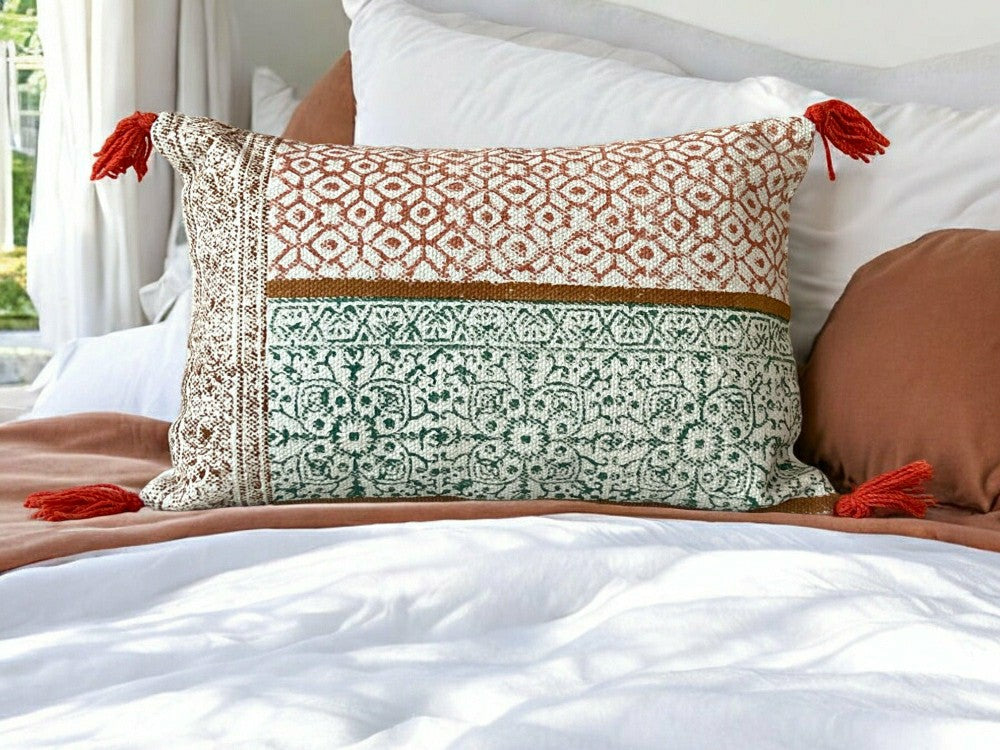 Hand Block Print Rectangular Throw Pillow
