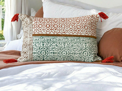 Hand Block Print Rectangular Throw Pillow