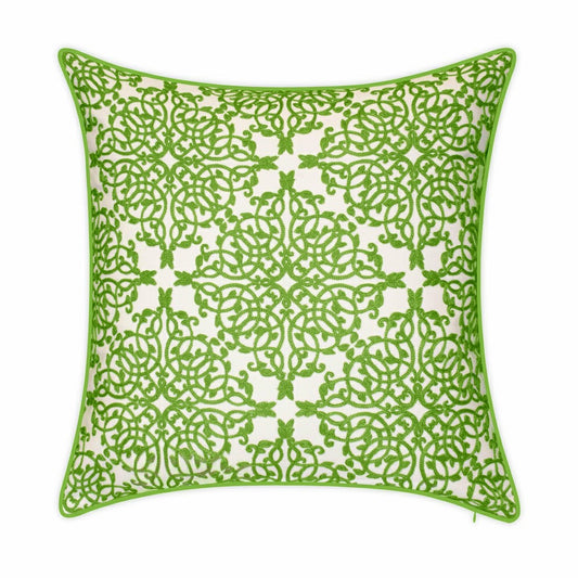 Indoor/Outdoor Embroidered Lacework Throw Pillow