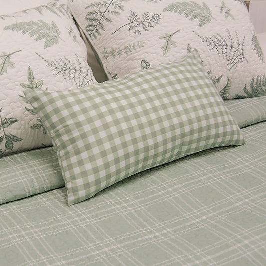 Botanical Decorative Pillow Cover, Check