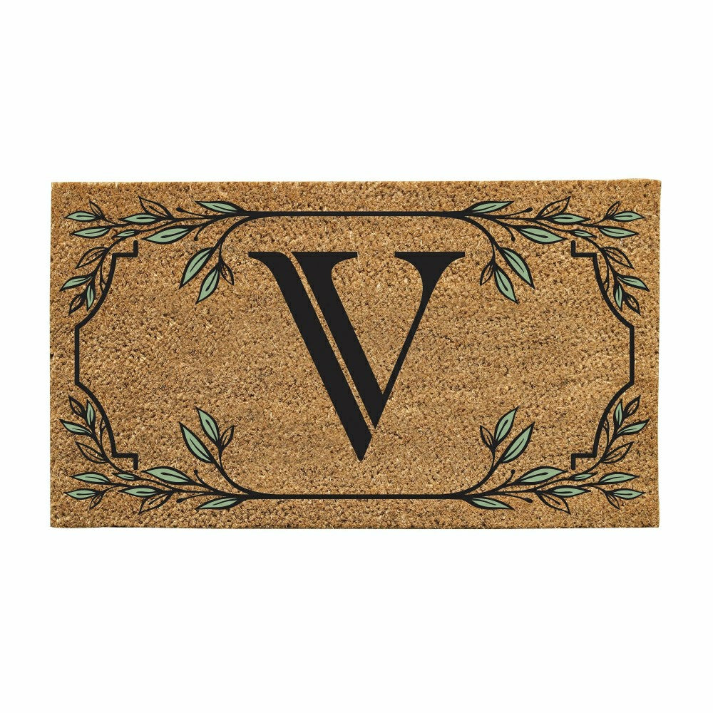 Monogram Coir Mat, Letter "V"