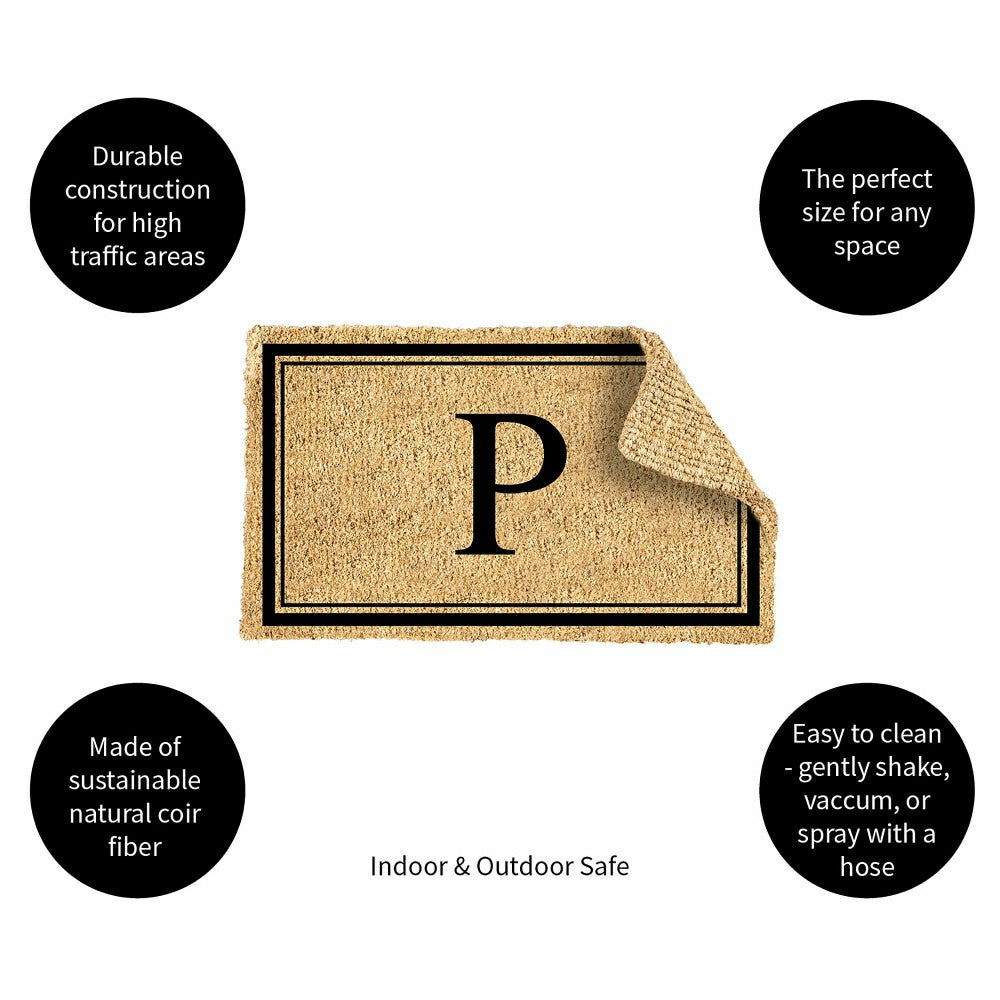 Monogram Coir Mat, Letter "P"