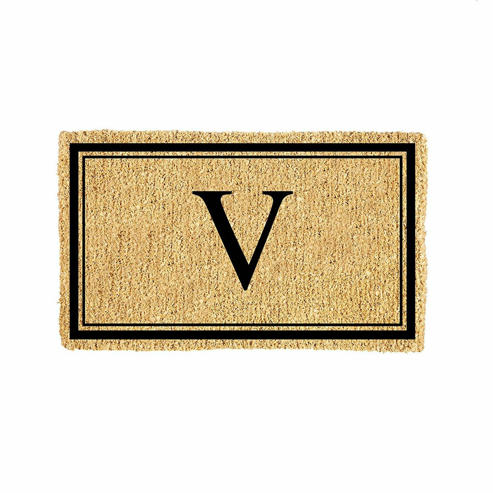 Monogram Coir Mat, Letter "V"