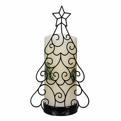 Shades of Emerald LED Table Decor Wax Flicker Light Candle with Metal