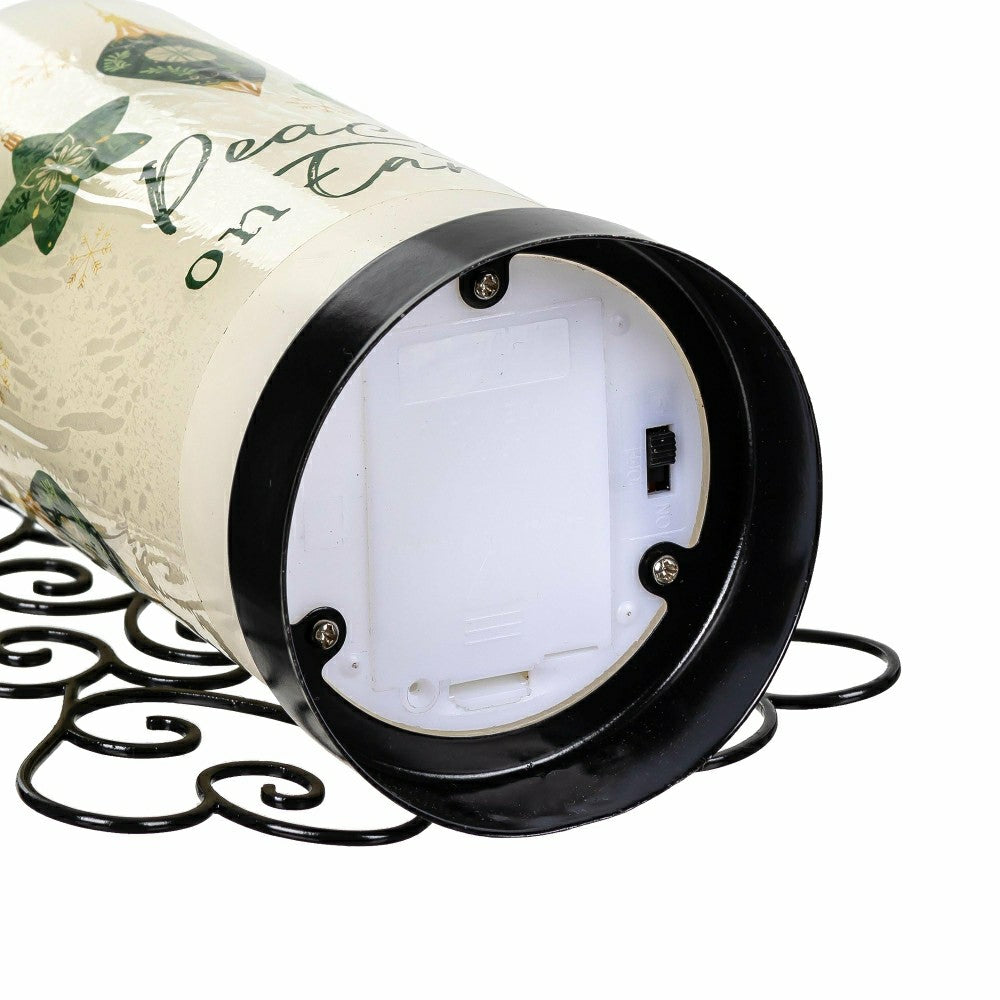 Shades of Emerald LED Table Decor Wax Flicker Light Candle with Metal