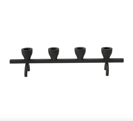 Black Textured Metal Taper Holder