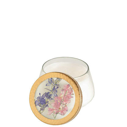 Roman Lavender Medium Pressed Floral Candle