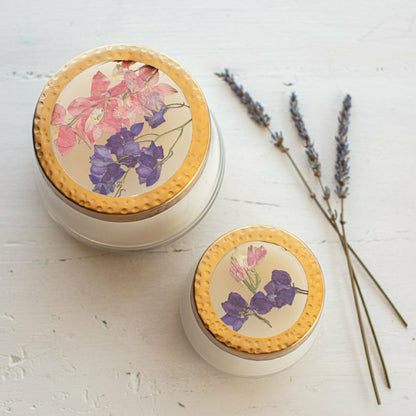 Roman Lavender Medium Pressed Floral Candle
