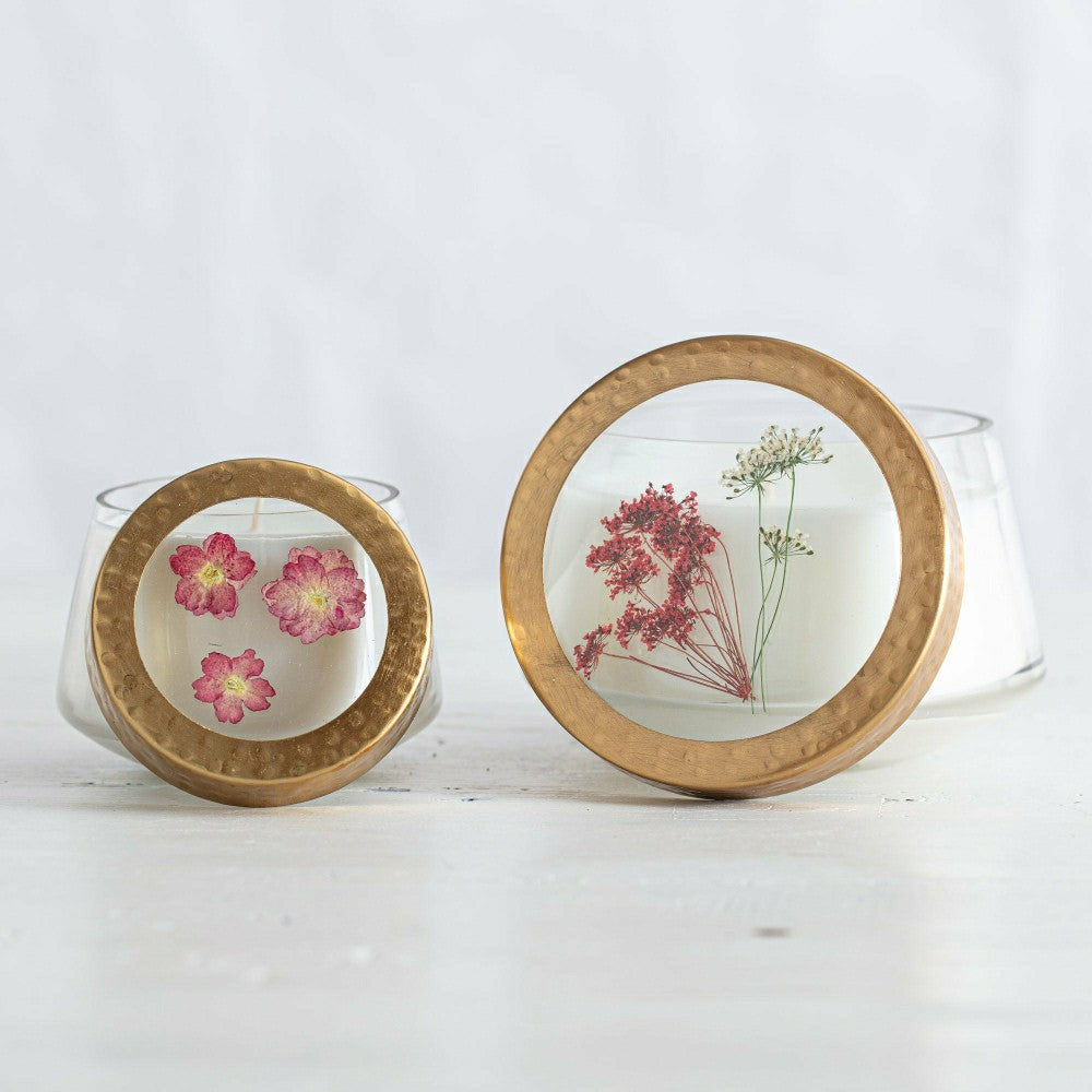Spicy Apple Medium Pressed Floral Candle