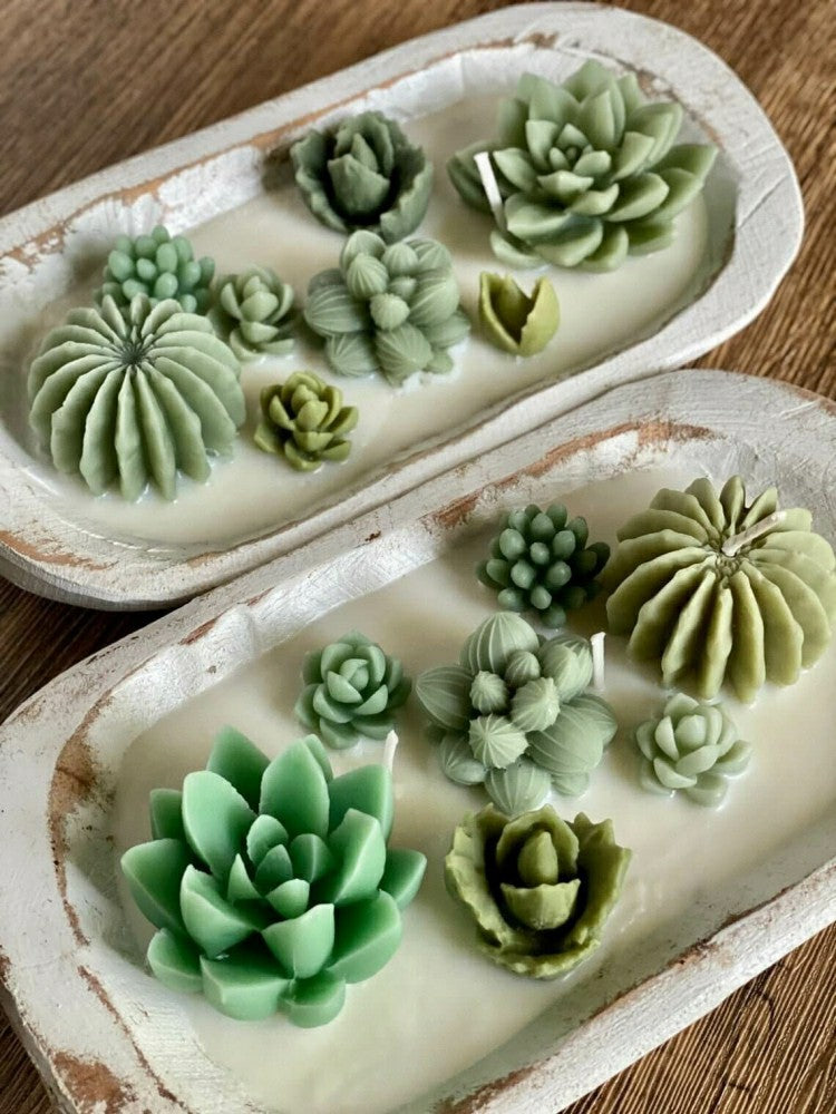 Arizona Dream Cactus Wooden Bowl Candle