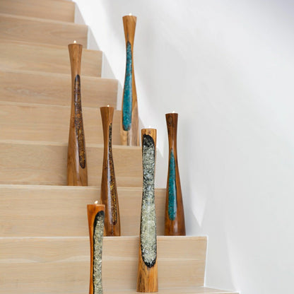 Glass Infused Tall Candleholder