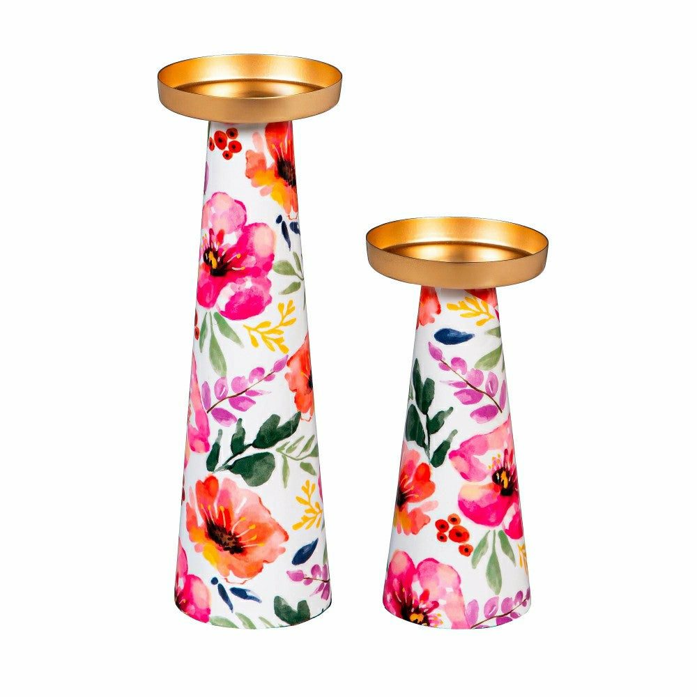 Pastels of Nature Metal Candle Holder Set