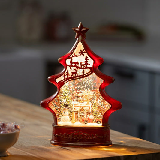 Sugar & Stripes Bright LED Table Decor Gingerbread Tree Plastic Water