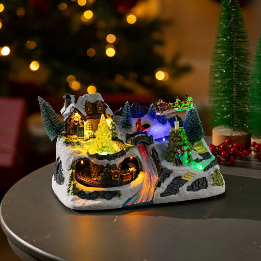Heartfelt Cheer LED Table Decor Plastic Christmas Winter Scene, Motion