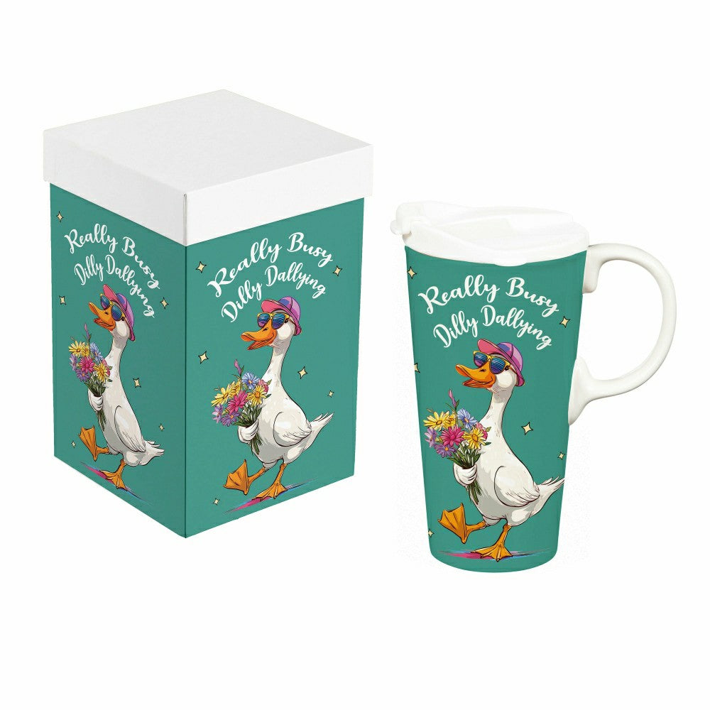 Just for Laughs Travel Cup Ceramic Perfect Cup, Really Busy Dilly Dall