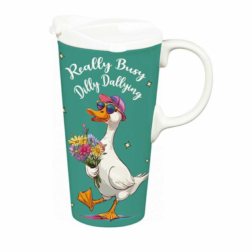 Just for Laughs Travel Cup Ceramic Perfect Cup, Really Busy Dilly Dall