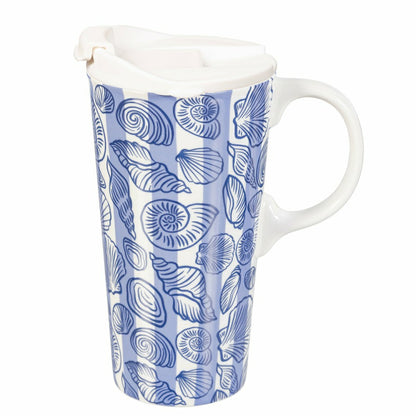 Seaside Retreat Travel Cup Ceramic Perfect Cup, 17oz, Gift Box