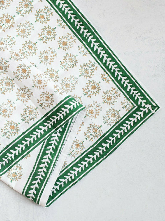 Tablecloth - Lotus, Evergreen & Gold