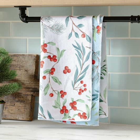 Snowbirds Kitchen Towel Quick Dry Waffle Weave Double-Sided, Foliage,