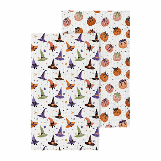 Haunted House Witch Hat Quick Dry Kitchen Towel, Pumpkin, 30"L x 18"W