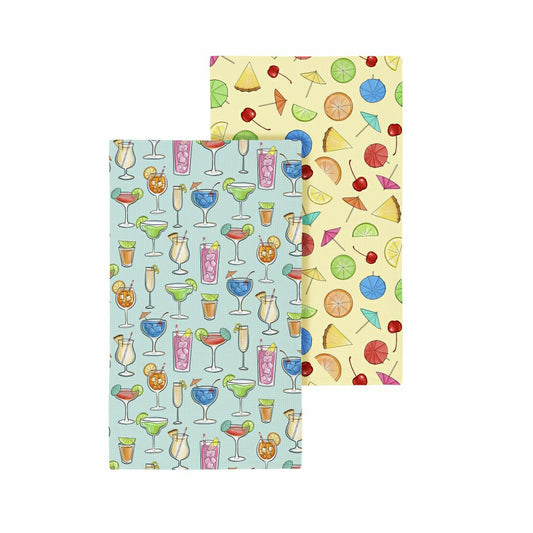 Kitchen Towel Quick Dry Waffle Weave Double-Sided, Cocktails, 30"L x 1