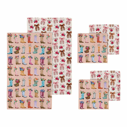 Quick Dry 1pc Kitchen Towel and 2pc Dish Cloth Kitchen Gift Set