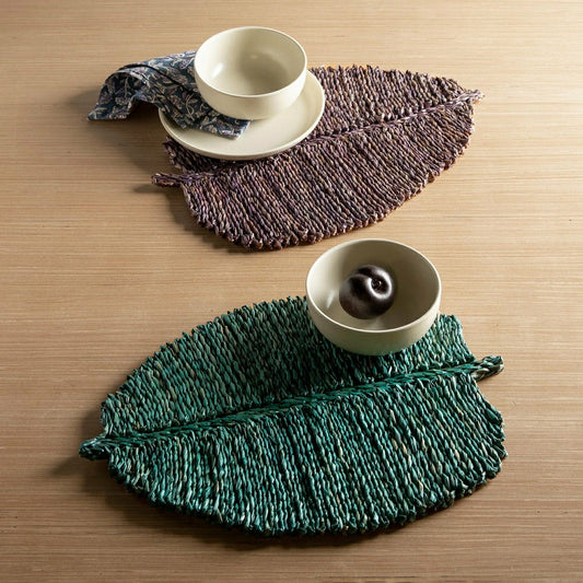 Leaf Placemats Set of 4 Blue