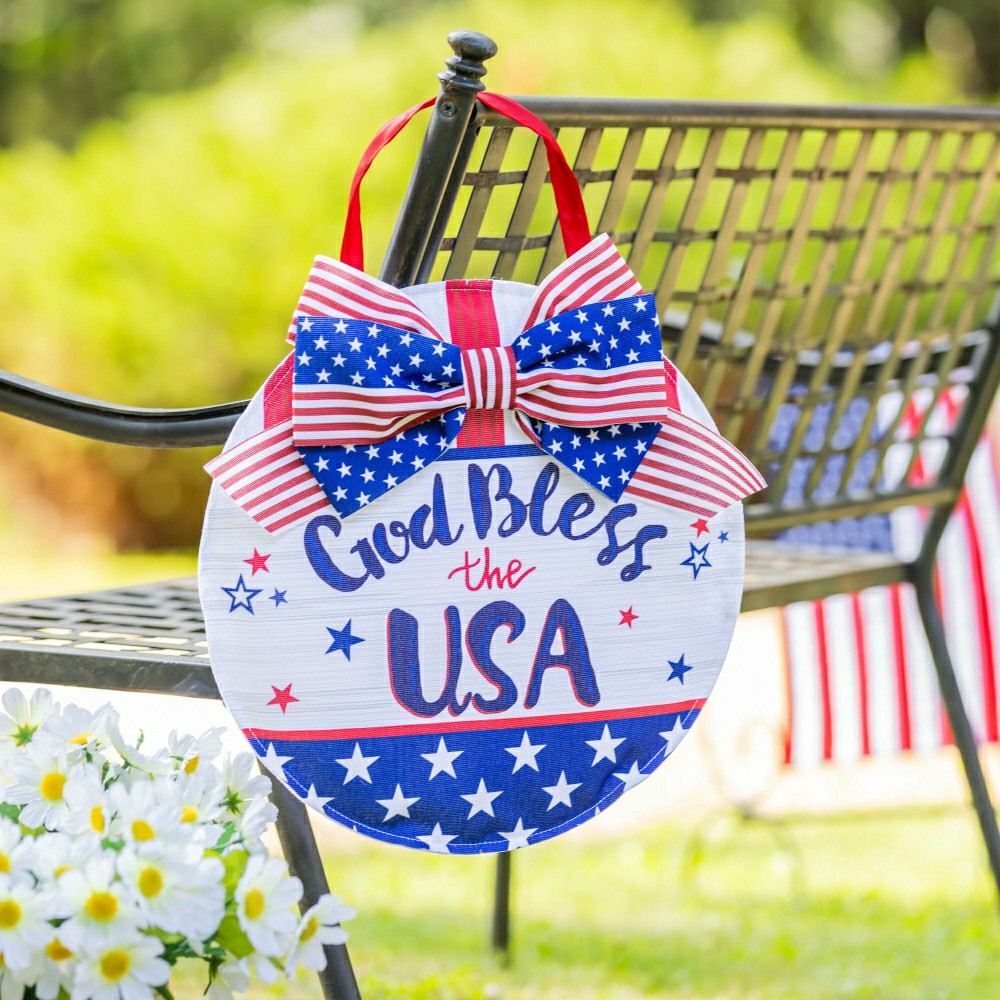 Bless The USA Bow Door Decor