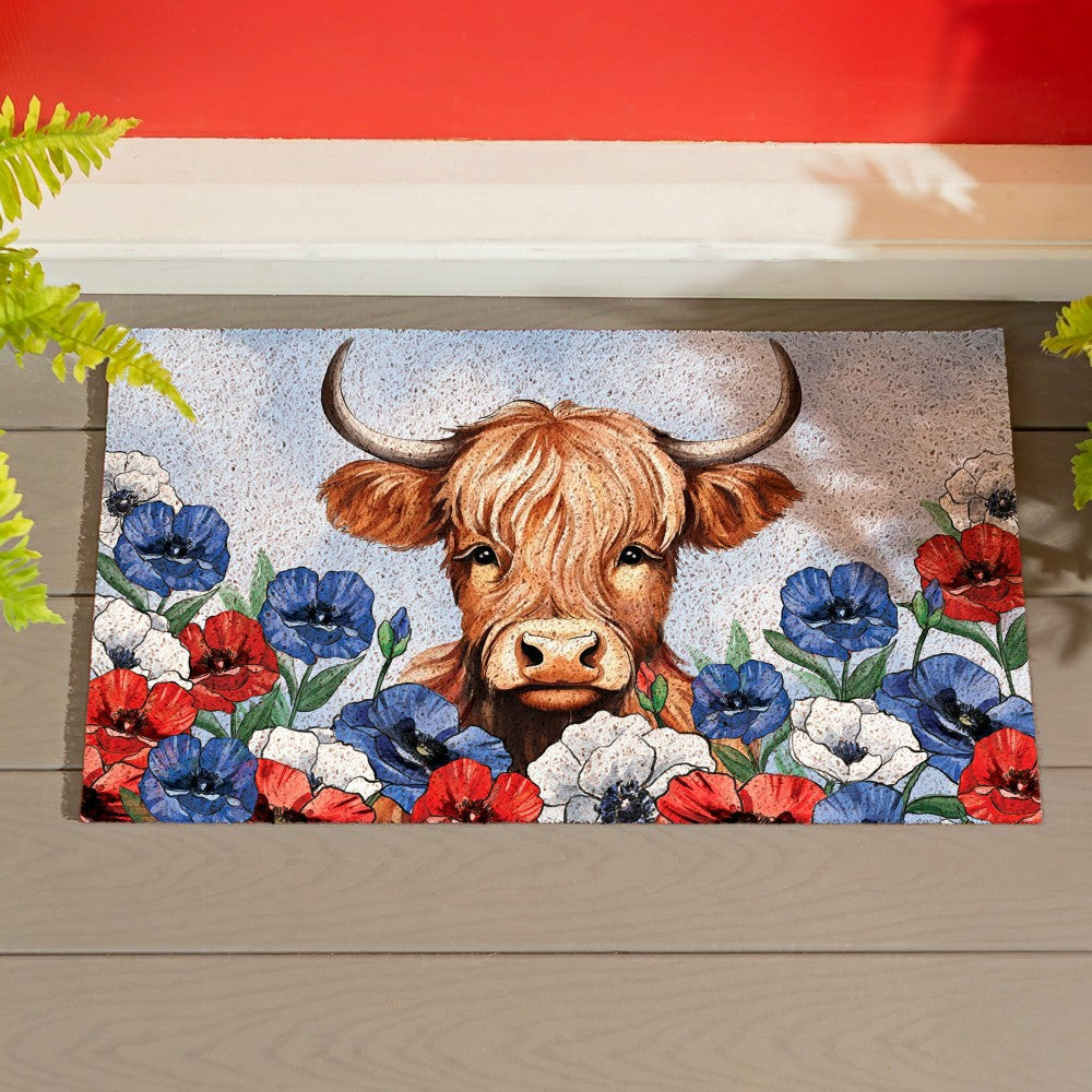 American Classic Highland Cow PVC Trapper Mat, 28"x16"