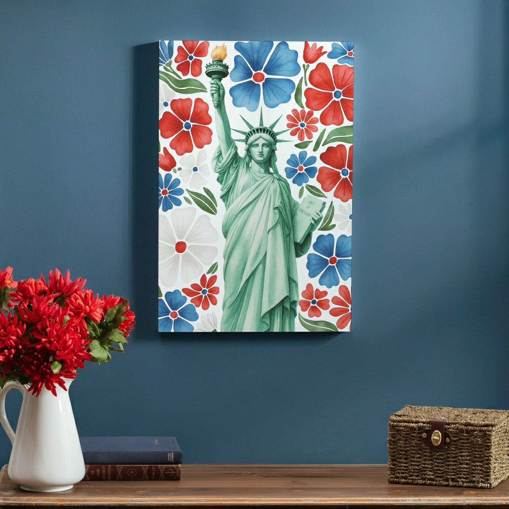 Red White & Bloom Indoor Wood Wall Décor, Statue of Liberty 24"x16"