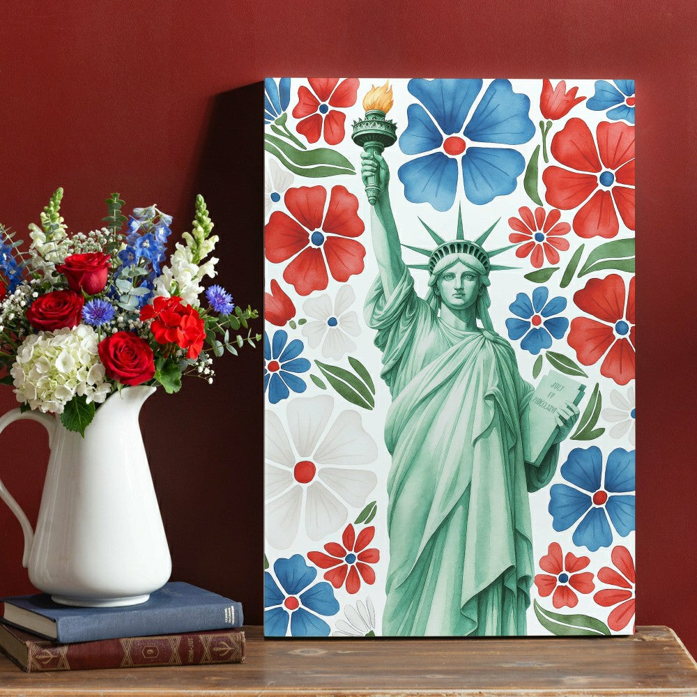 Red White & Bloom Indoor Wood Wall Décor, Statue of Liberty 24"x16"