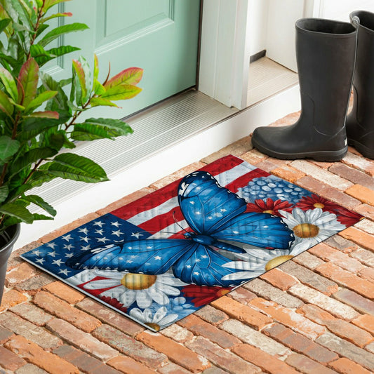 Patriotic Butterfly Embossed Mat