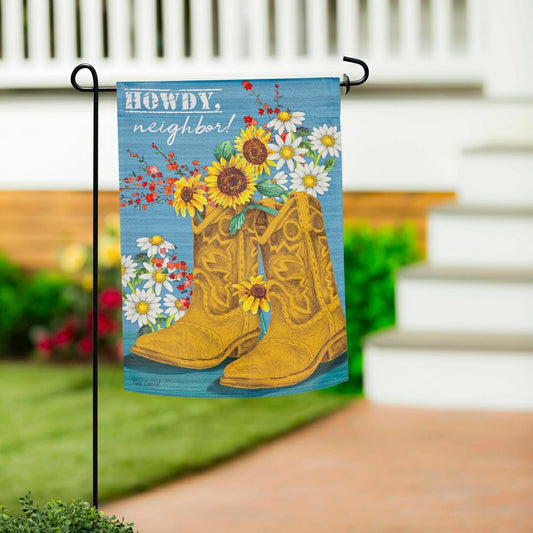 Western Boots Suede Garden Flag