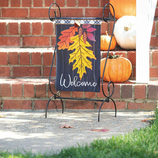 Welcome Autumn Linen Garden Flag