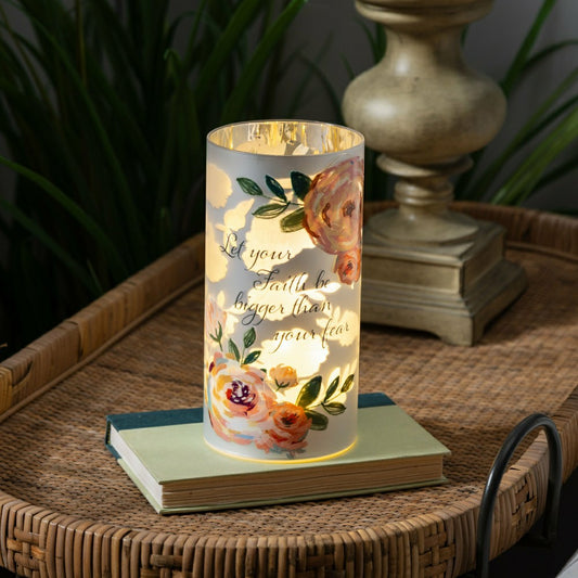Simple Blessings LED Table Decor Glass Lasercut, 8"H
