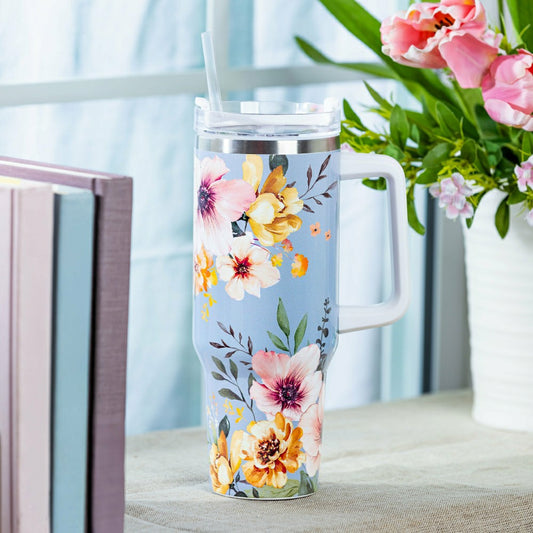 Hillside Pasture Tumbler Canyon Cup Double Wall Stainless Steel, Flora