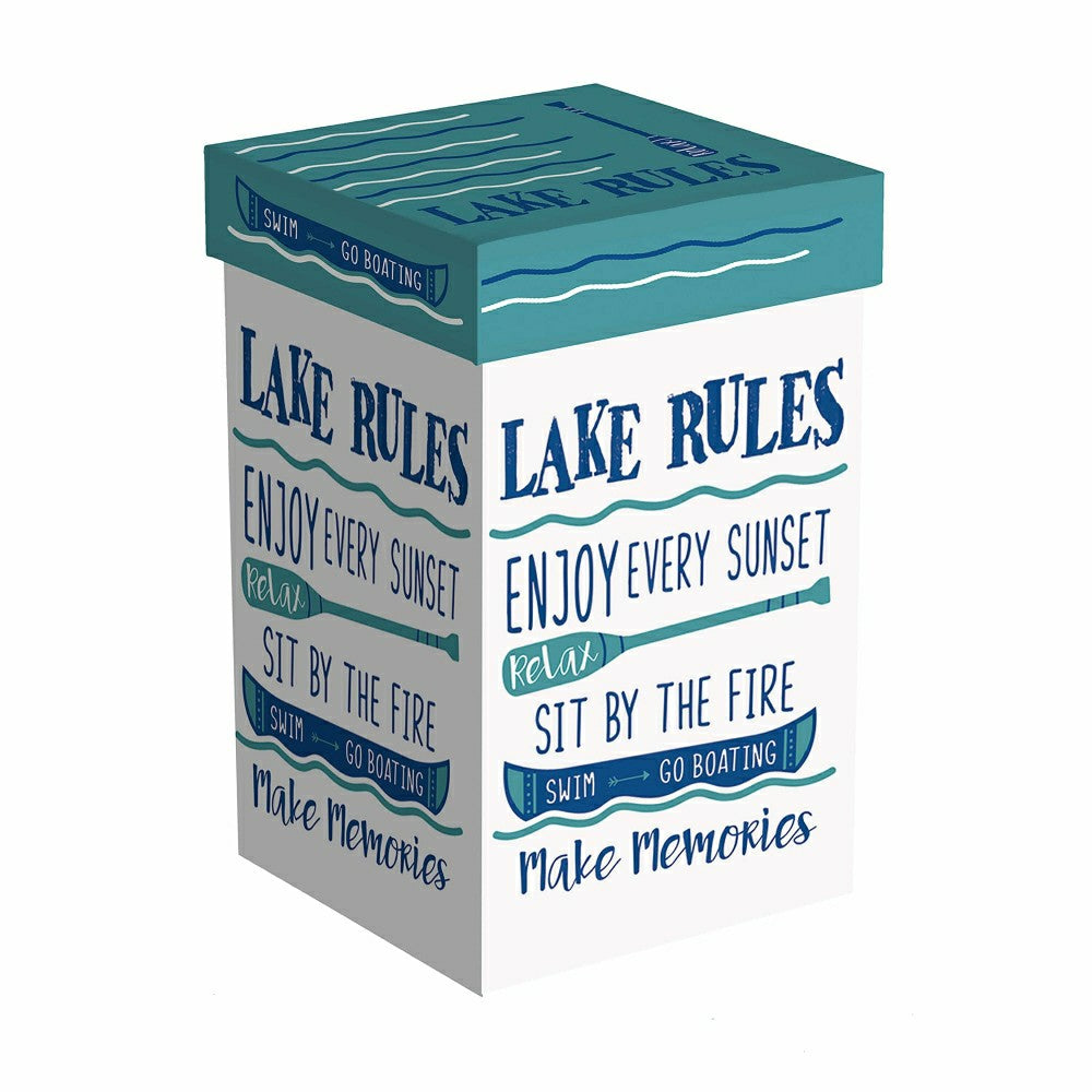 Ceramic Travel Cup, 17 OZ. ,w/box Lid, Lake Rules