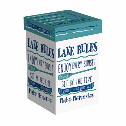 Ceramic Travel Cup, 17 OZ. ,w/box Lid, Lake Rules